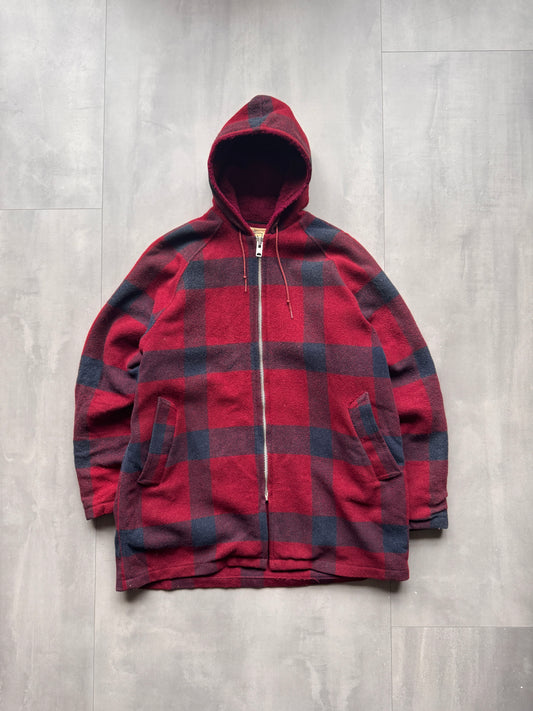 VINTAGE WOOLRICH PLAID FLANNEL ZIP UP JACKET - L