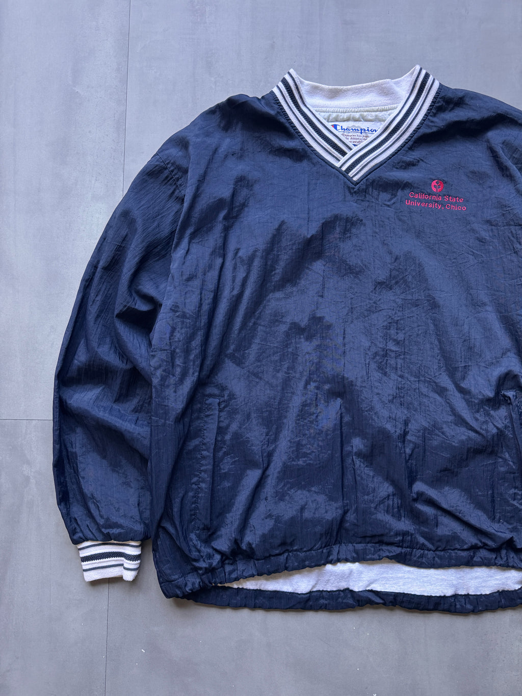 VINTAGE CHAMPION CALIFORNIA STATE UNIVERSITY NAVY WINDBREAKER - XL