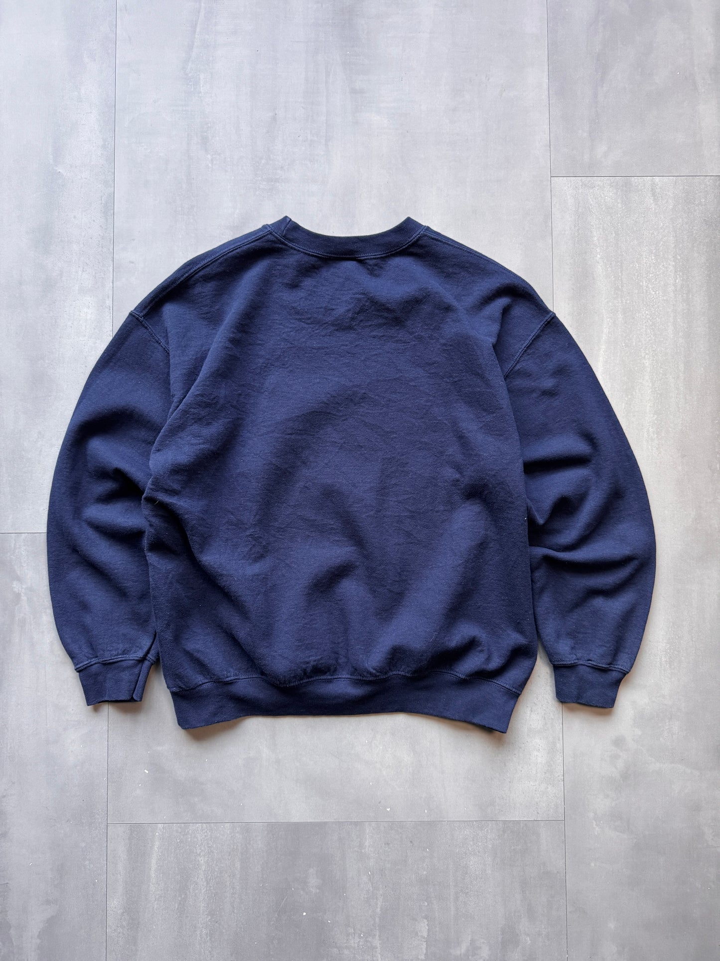 VINTAGE QUINCY PANTHERS NAVY SWEATER - LARGE