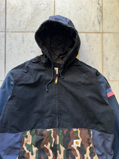 CARHARTT REWORKED CAMO PATTERN ACTIVE JACKET - XXLARGE