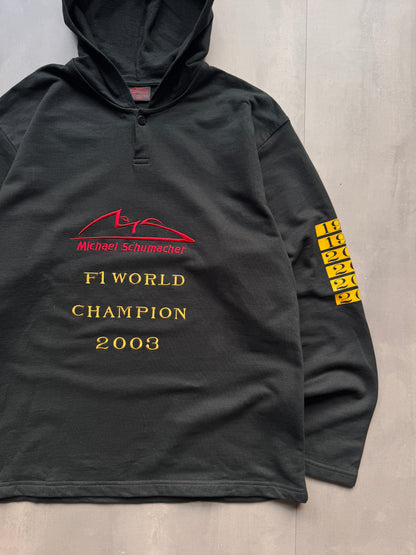 VINTAGE F1 MICHAEL SCHUMACHER WORLD CHAMPION 2003 BLACK HOODIE - XL