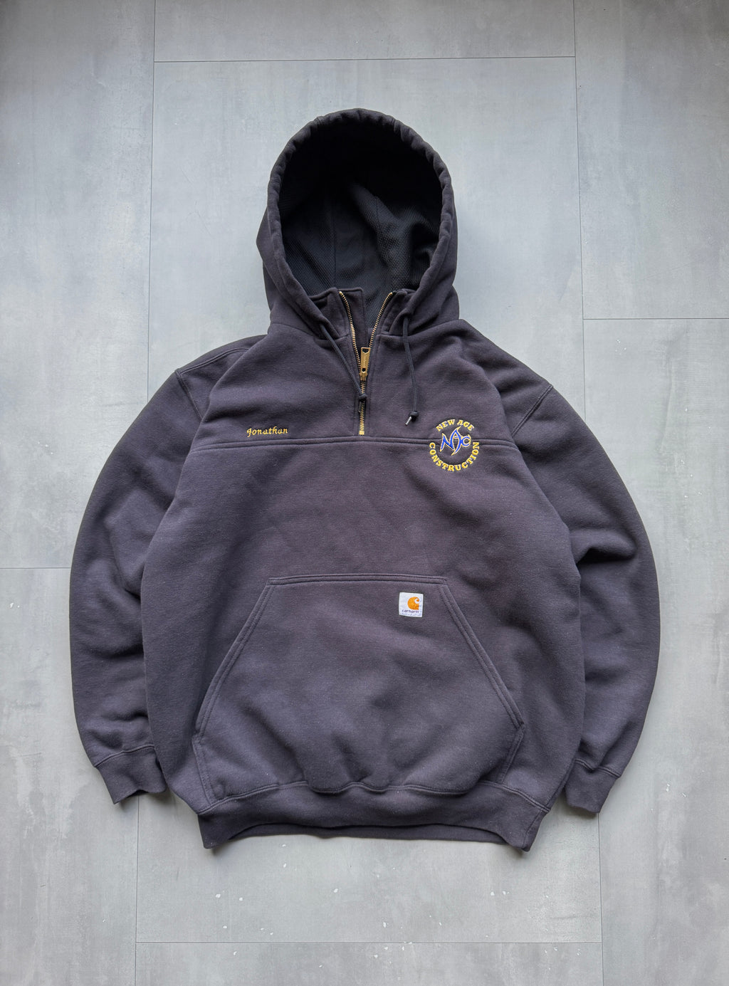 VINTAGE CARHARTT DARK GREY HOODIE - L