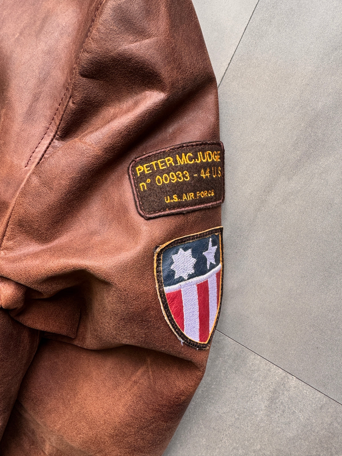 VINTAGE BROWN LEATHER PILOT JACKET - XL