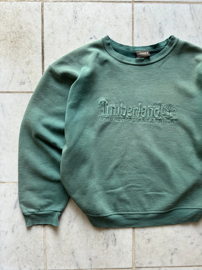 TIMBERLAND WEATHERGEAR GREEN SWEATER - LARGE