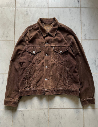 LEVI'S BROWN CORDUROY TRUCKER JACKET - LARGE