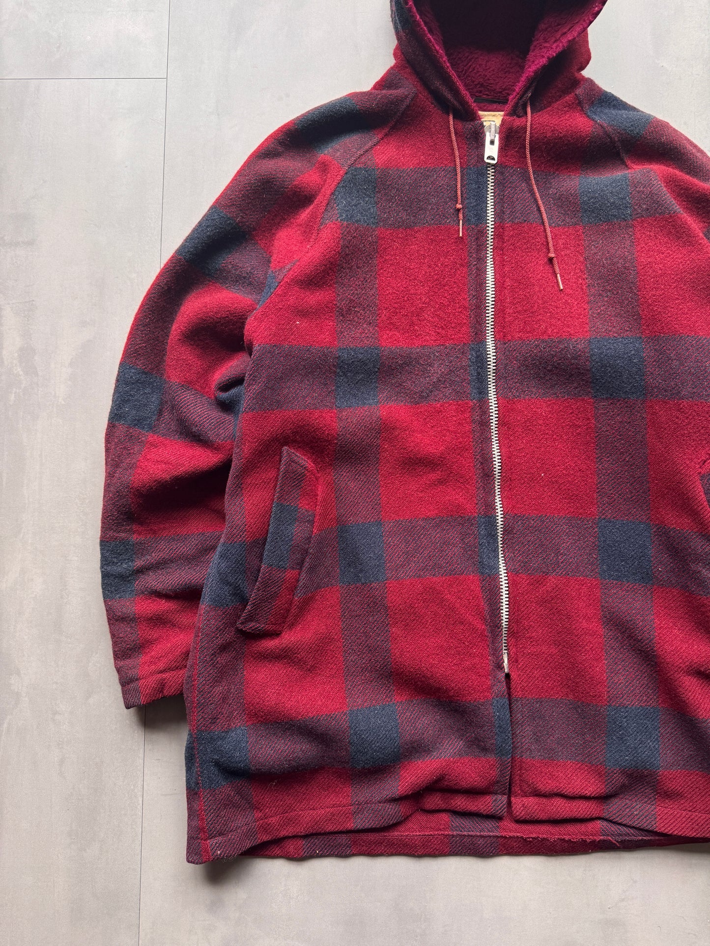 VINTAGE WOOLRICH PLAID FLANNEL ZIP UP JACKET - L