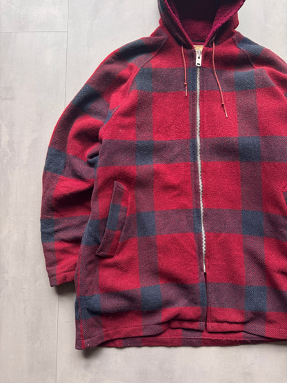VINTAGE WOOLRICH PLAID FLANNEL ZIP UP JACKET - L