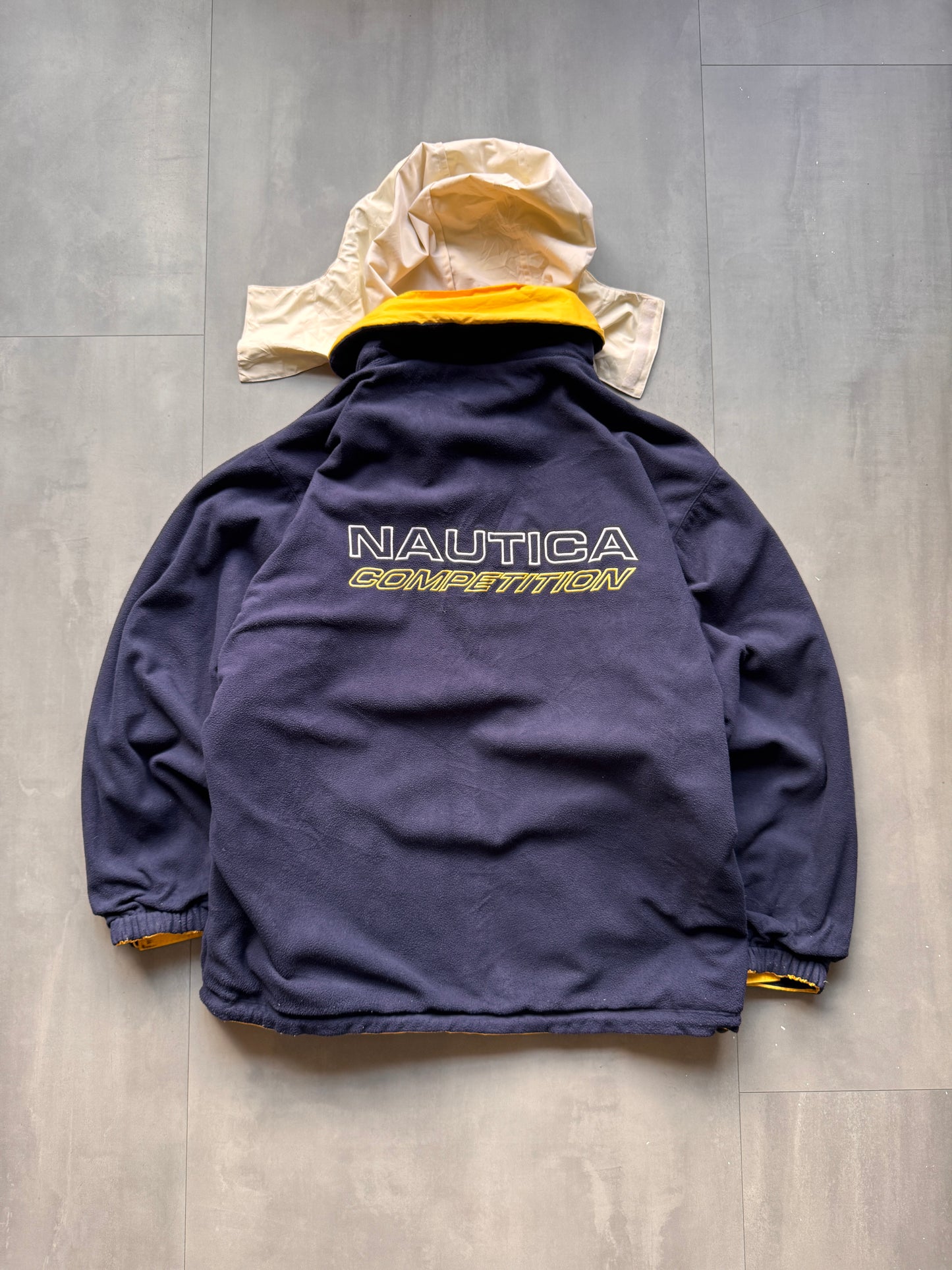 VINTAGE NAUTICA COMPETITION REVERSIBLE FLEECE LINED JACKET - XL