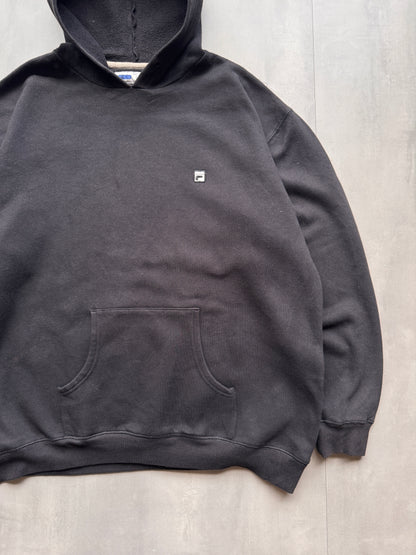 VINTAGE FILA BLACK HOODIE - XL