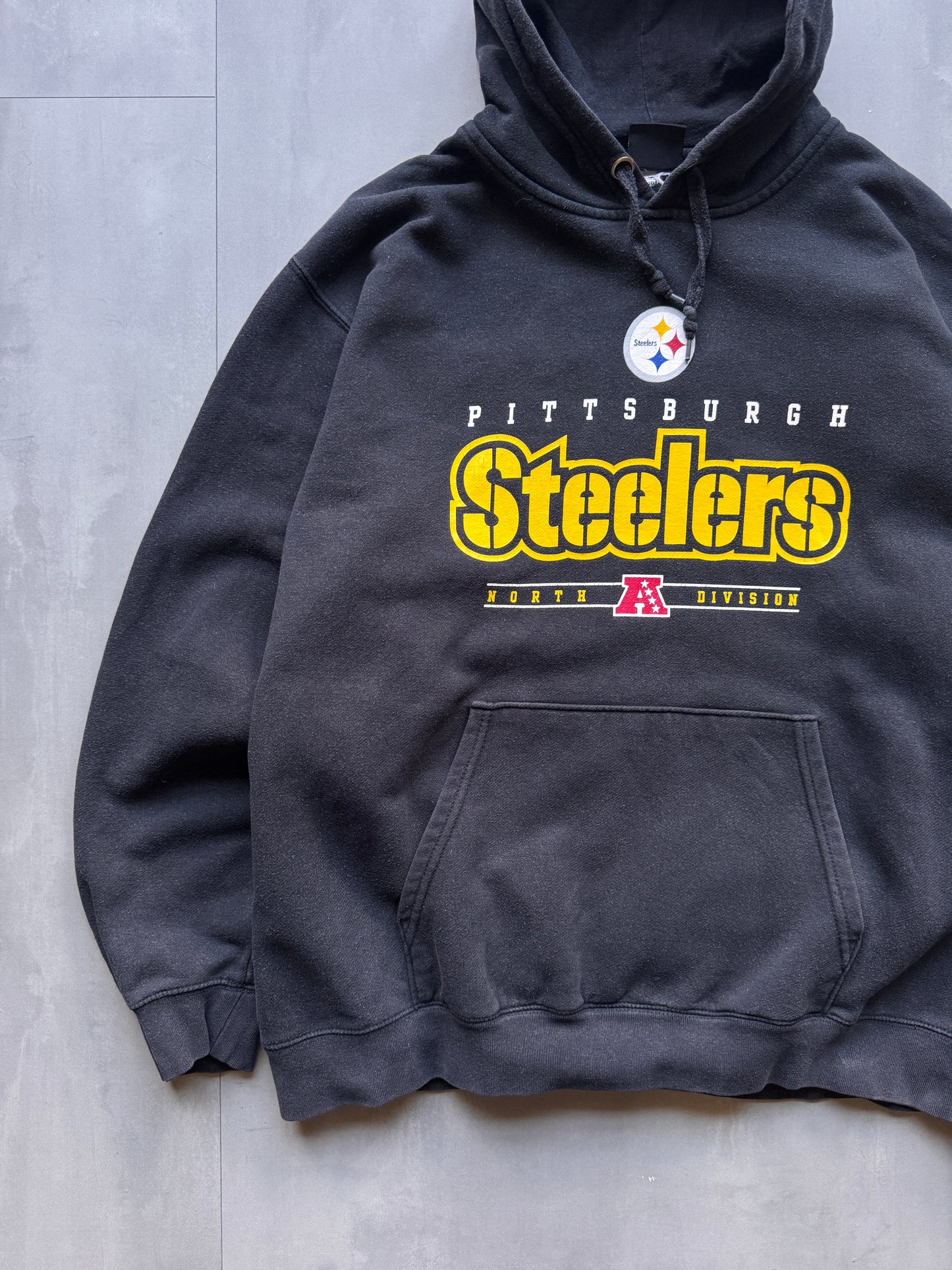 VINTAGE NFL PITTSBURGH STEELERS BLACK HOODIE - XL