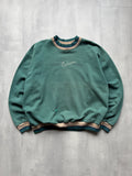 VINTAGE NIKE 90s SWOOSH FADED GREEN SWEATER - L