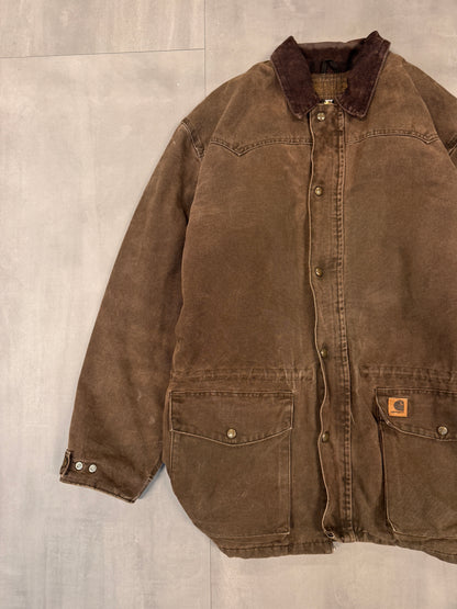 CARHARTT FADED BROWN TALL HUNTING JACKET - XXLARGE