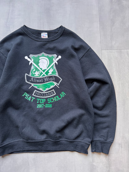 ALISAL HIGH TROJANS BLACK SWEATER - SMALL