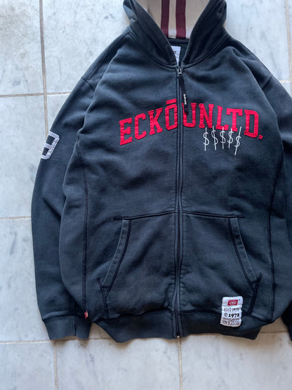 ECKO UNLTD. '93 TILL INFINITY' DARK GREY ZIP UP HOODIE - XLARGE