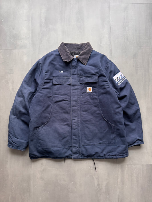 VINTAGE CARHARTT NAVY ARCTIC JACKET - XL