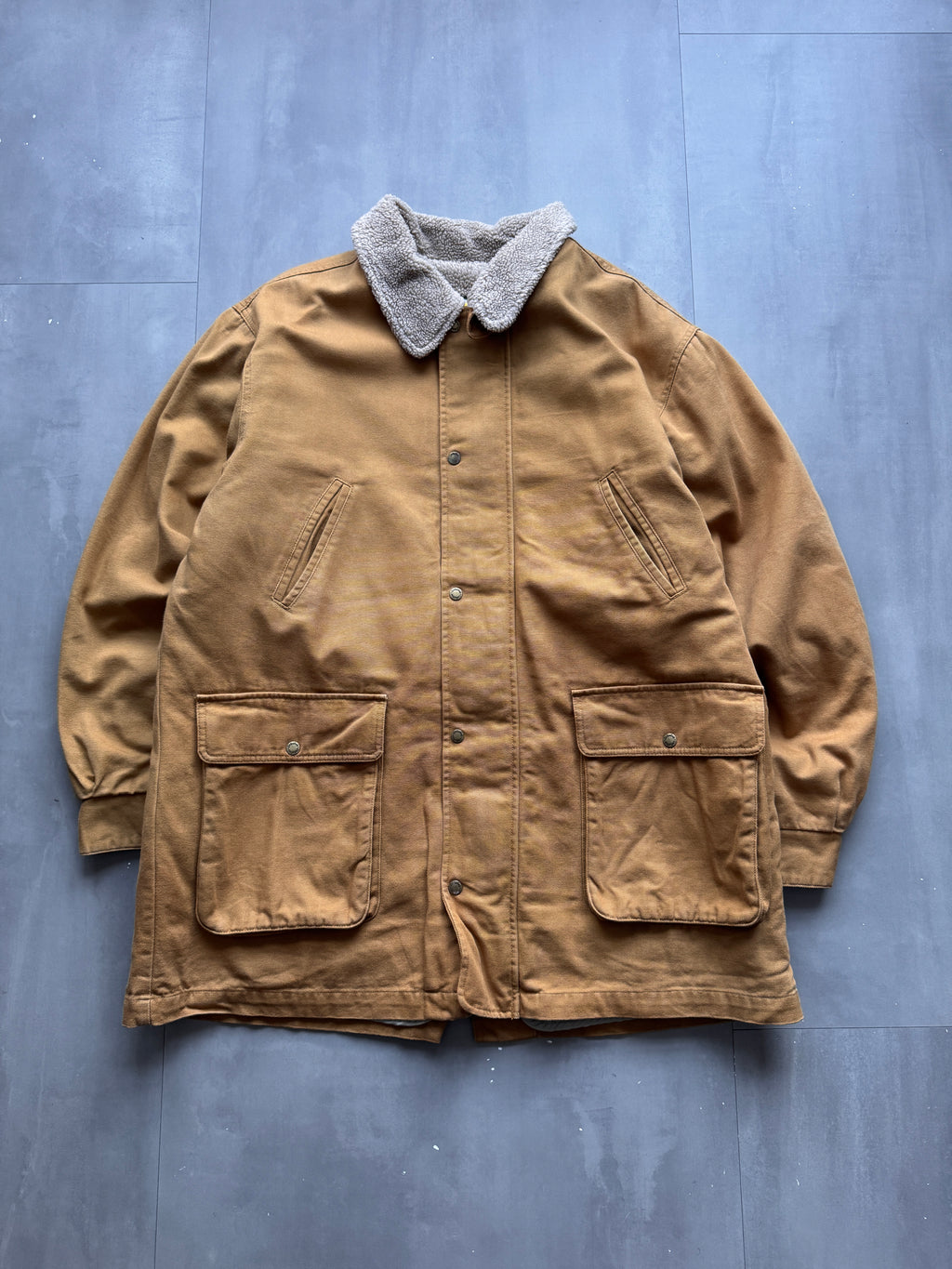 VINTAGE CABELA'S TAN SHERPA LINED ARCTIC JACKET - XXL
