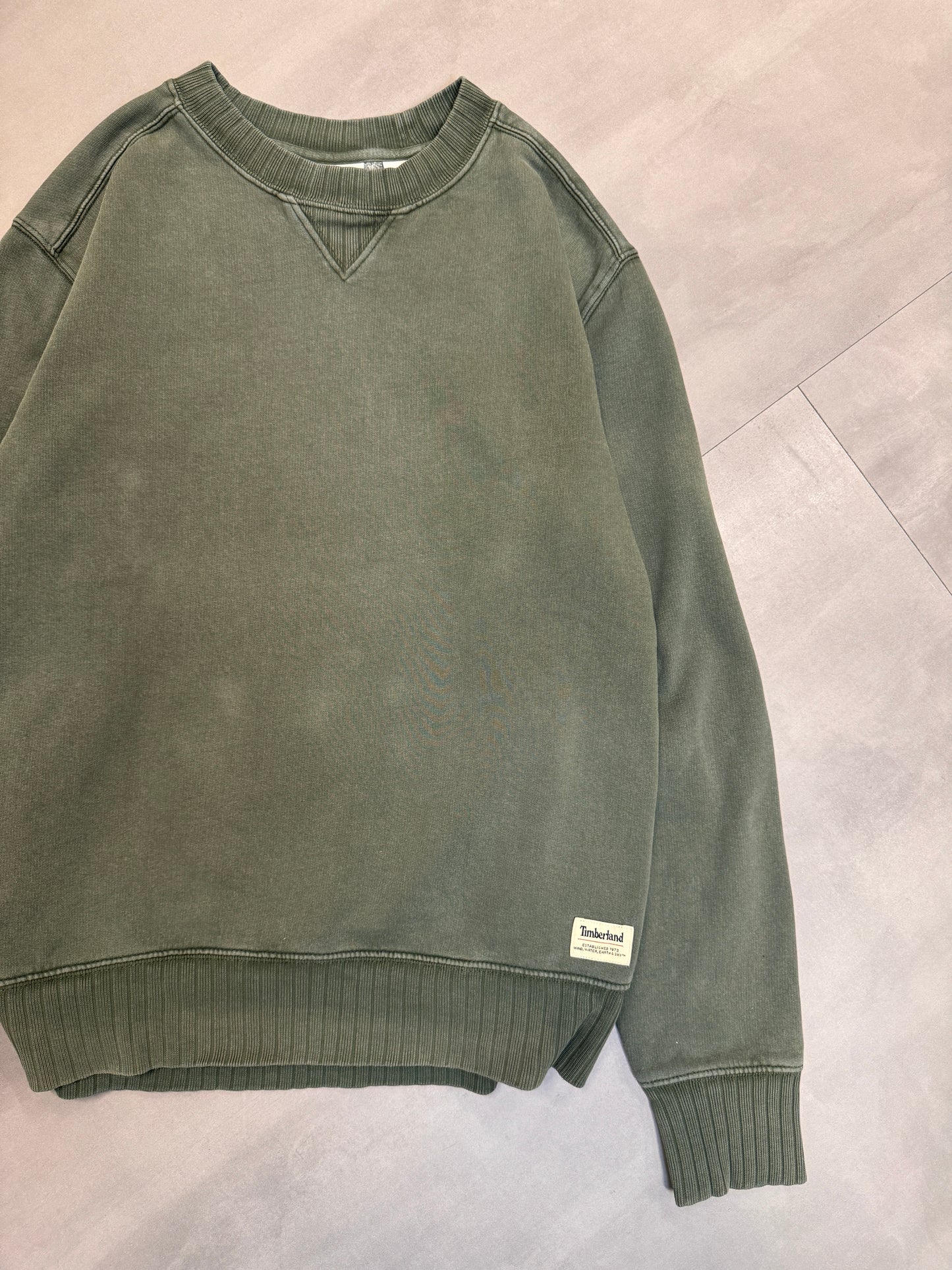 TIMBERLAND GREEN FADED SWEATER - LARGE