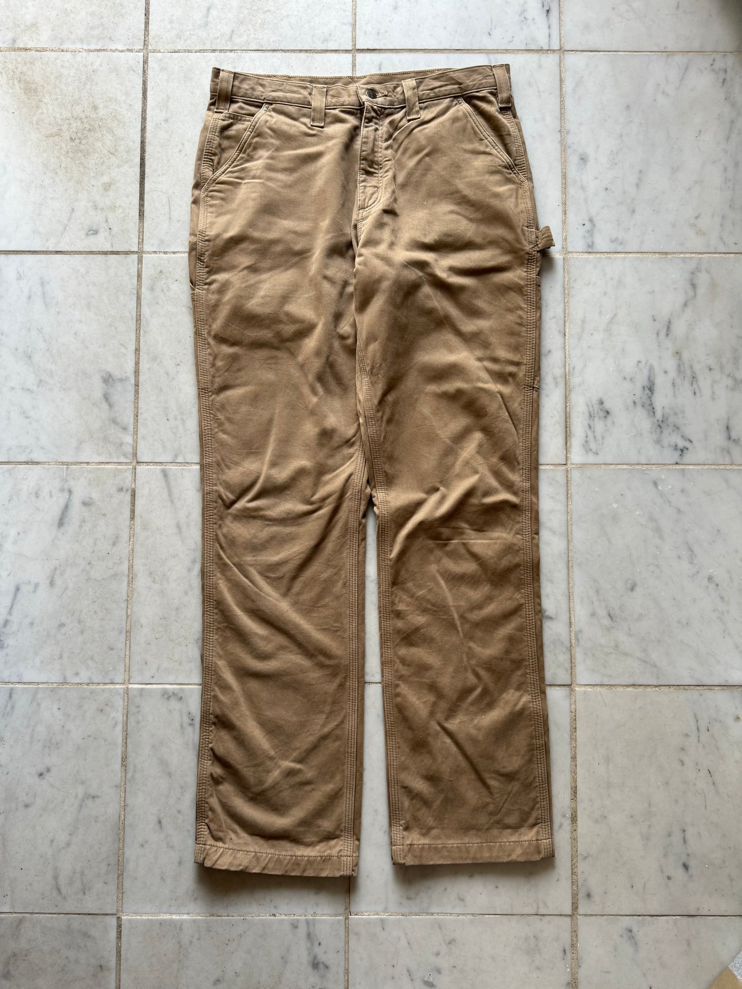 CARHARTT TAN LINED WORK PANTS - 34x36