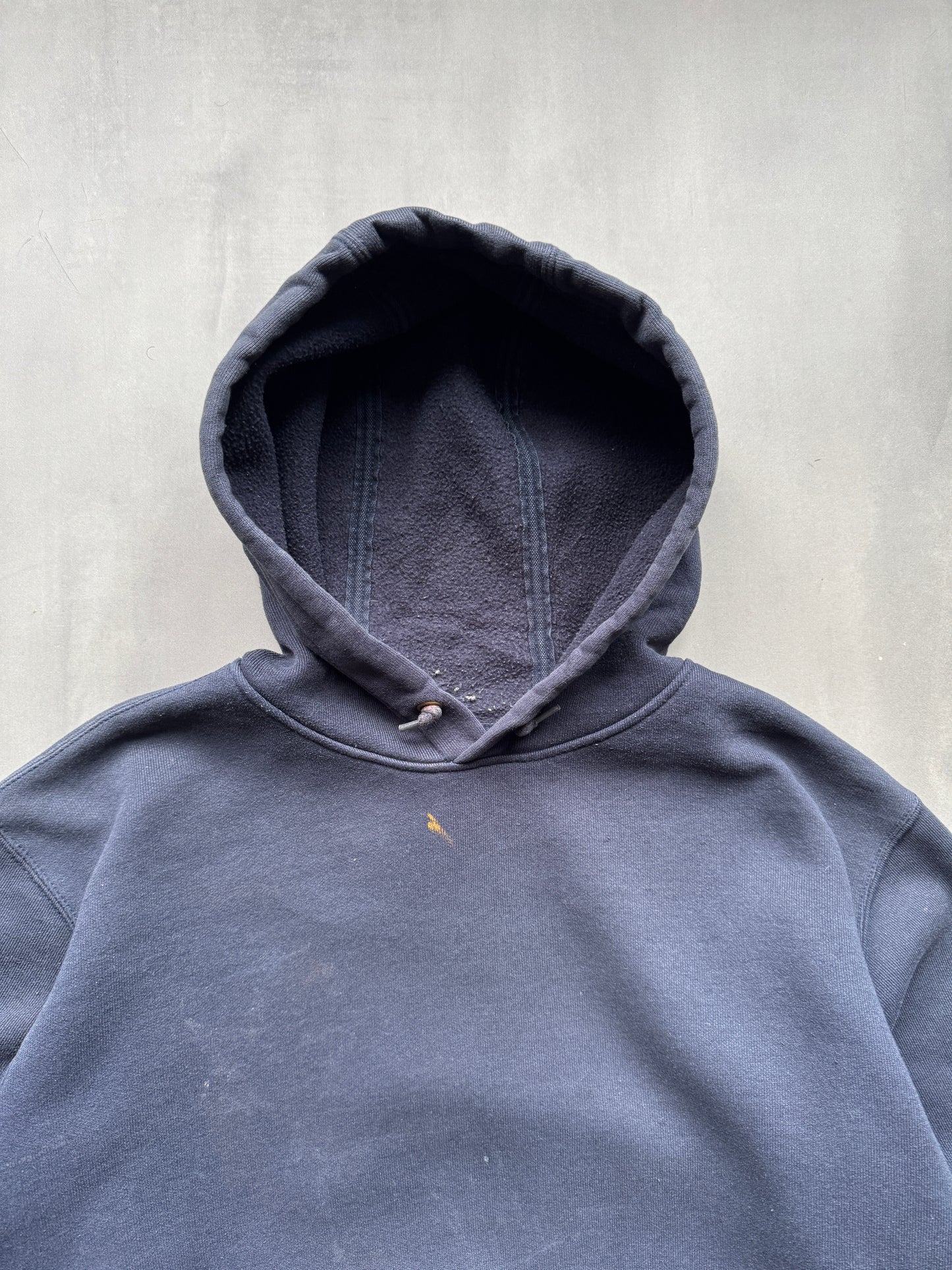 VINTAGE CARHARTT FADED NAVY HOODIE - L