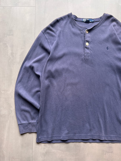 VINTAGE RALPH LAUREN POLO BLUE HENLEY SHIRT - XL
