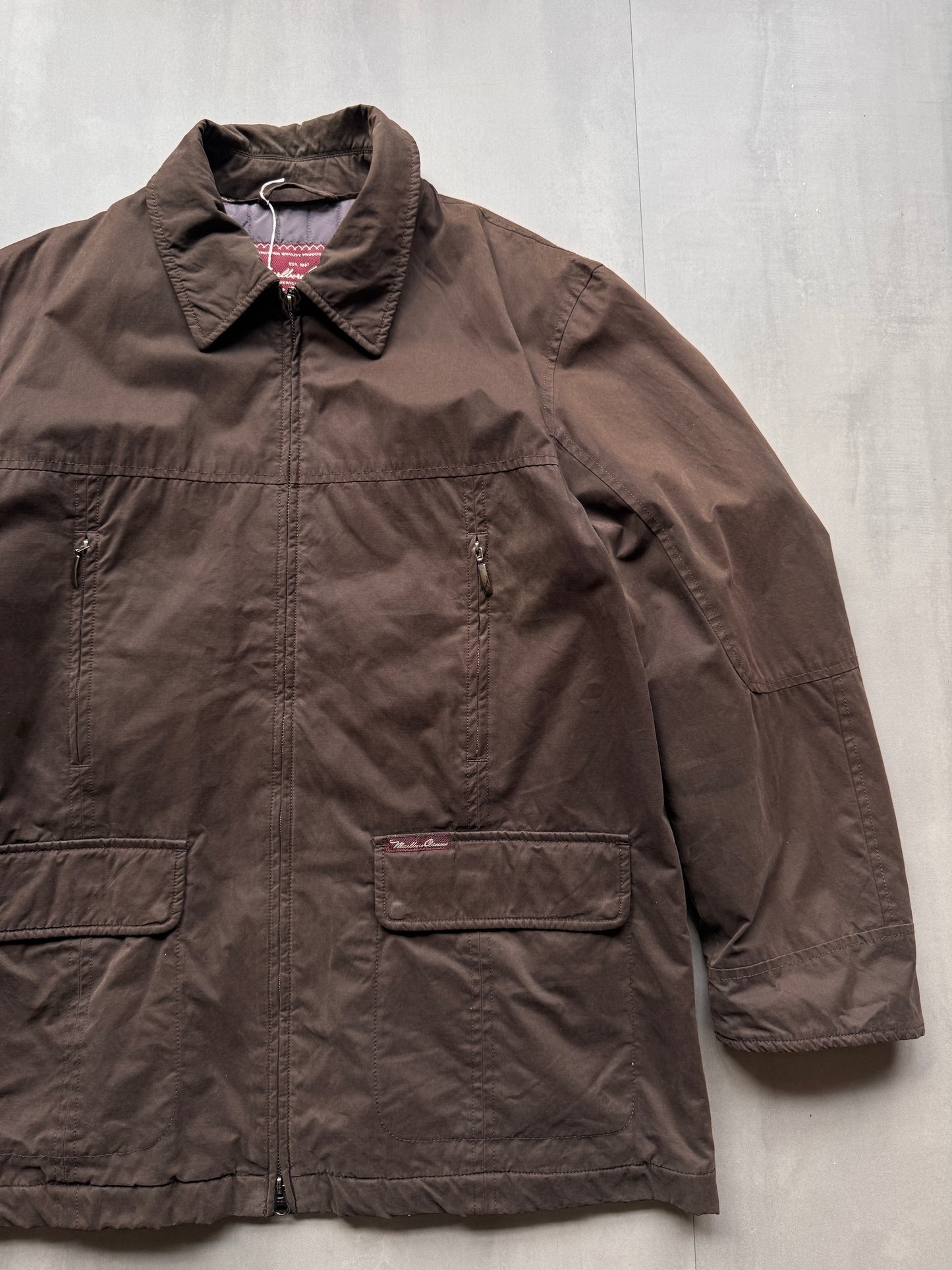 VINTAGE MARLBORO CLASSICS BROWN TRENCHCOAT - L