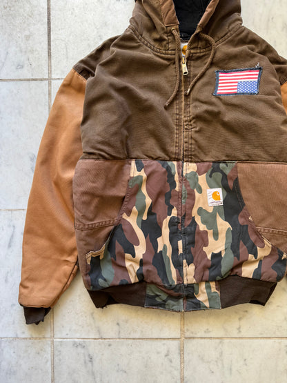 CARHARTT REWORKED CAMO PATTERN ACTIVE JACKET - MEDIUM