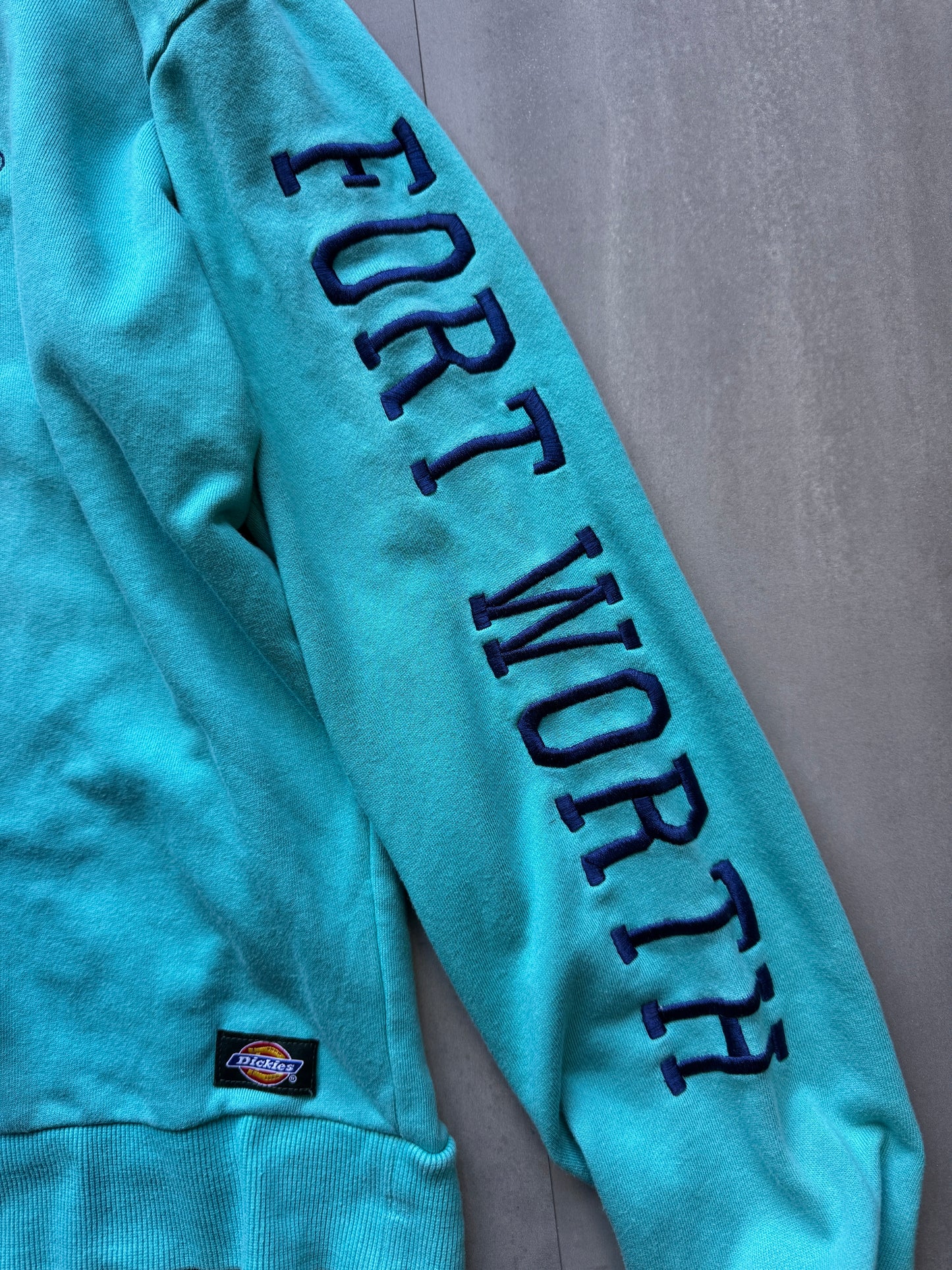 VINTAGE DICKIES 'FORT WORTH' TEAL SWEATER - MEDIUM