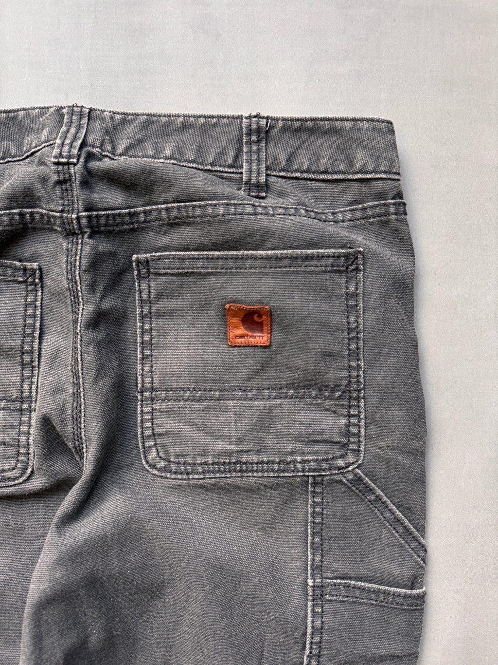 VINTAGE CARHARTT DOUBLE KNEE GREY CARPENTER PANTS - 30