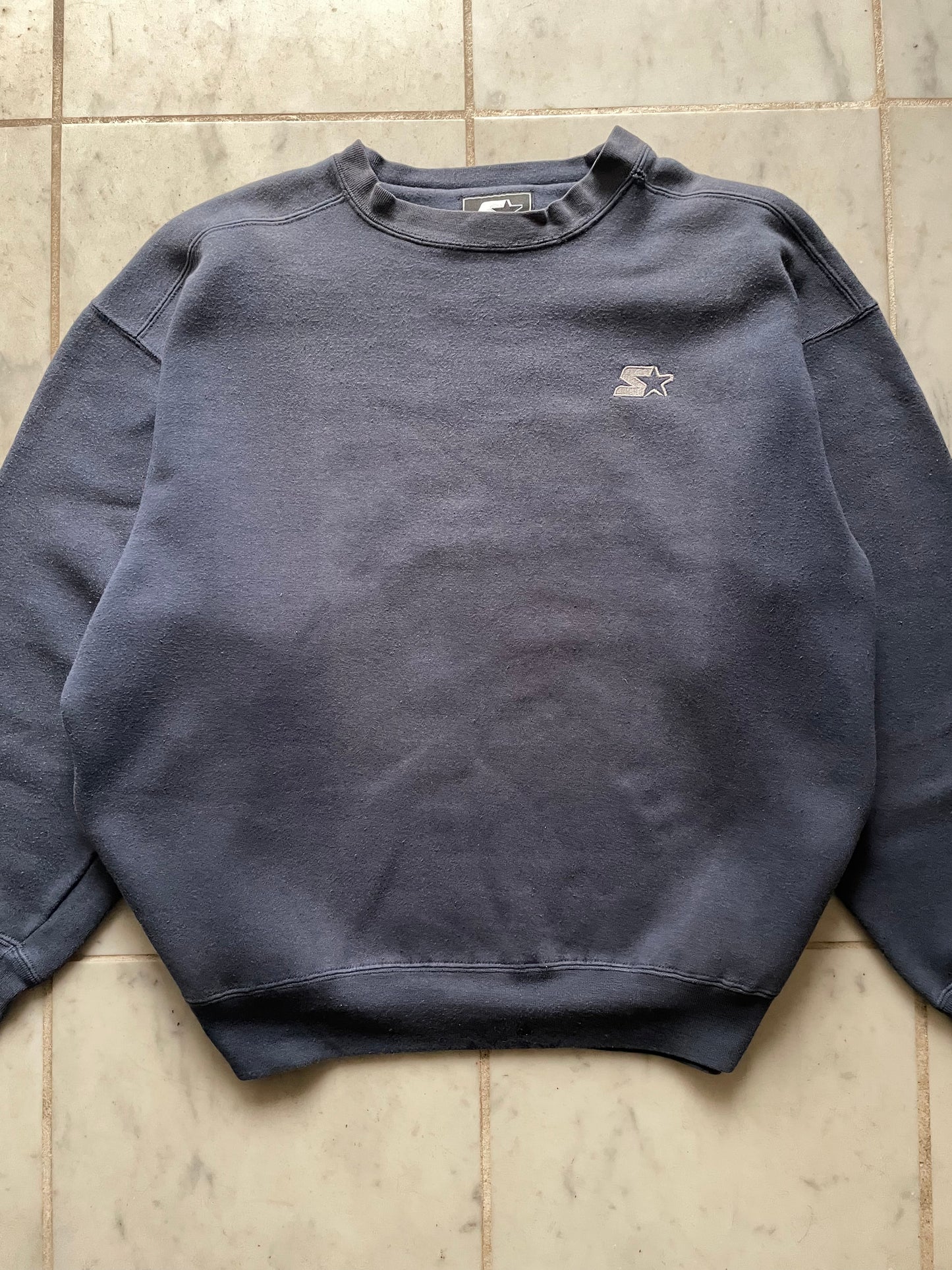 STARTER BLUE FADED SWEATER - LARGE