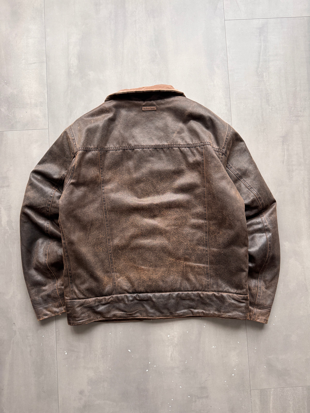 VINTAGE MARLBORO CLASSICS DARK BROWN LEATHER JACKET - L