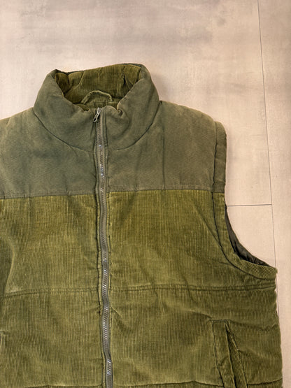 GREEN CORDUROY BODYWARMER - LARGE