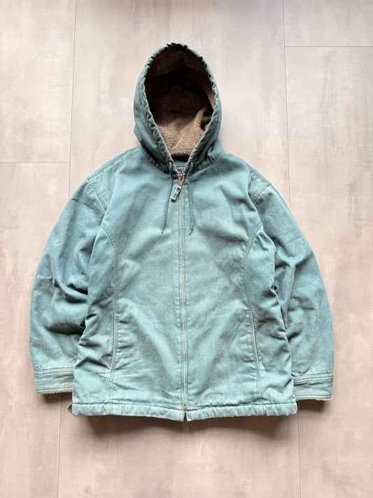 VINTAGE FADED GREEN SHERPA LINED ACTIVE JACKET - L