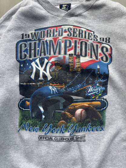 VINTAGE STARTER MLB NEW YORK YANKEES CHAMPIONS '98 SWEATER - L