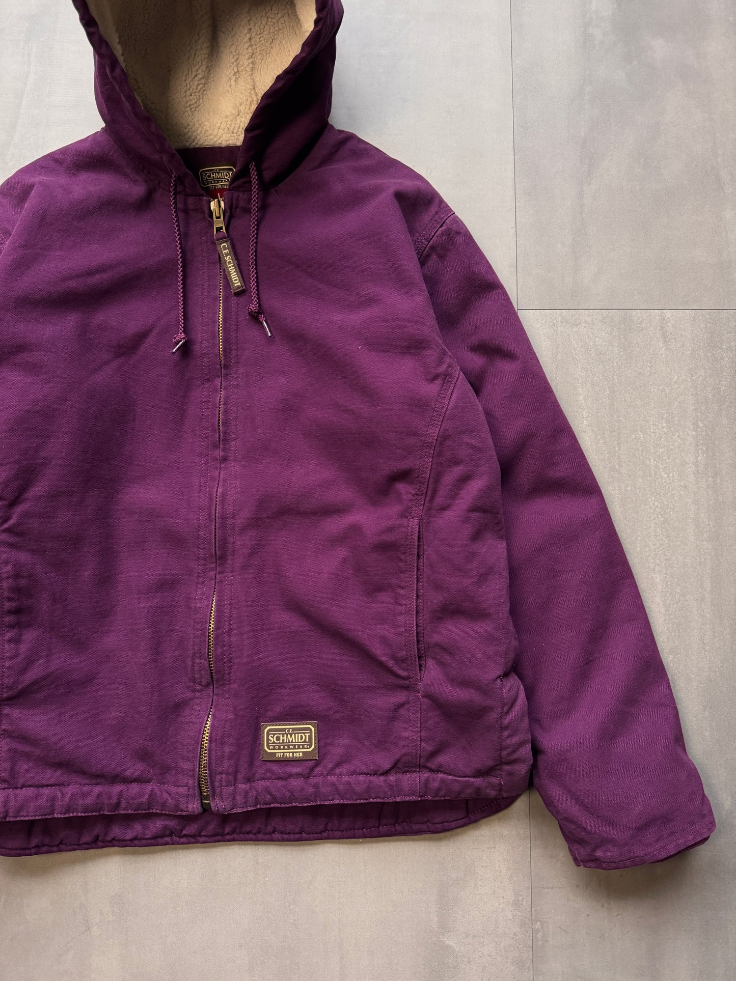 VINTAGE SCHMIDT SHERPA LINED LILAC ACTIVE JACKET - LARGE