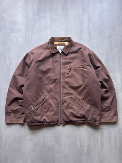 VINTAGE WORKWEAR BROWN LINED DETROIT JACKET - XL