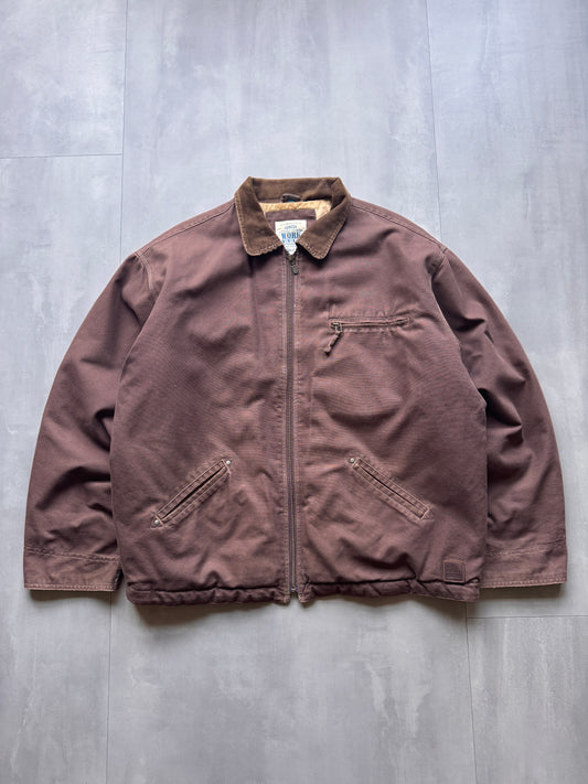 VINTAGE WORKWEAR BROWN LINED DETROIT JACKET - XL