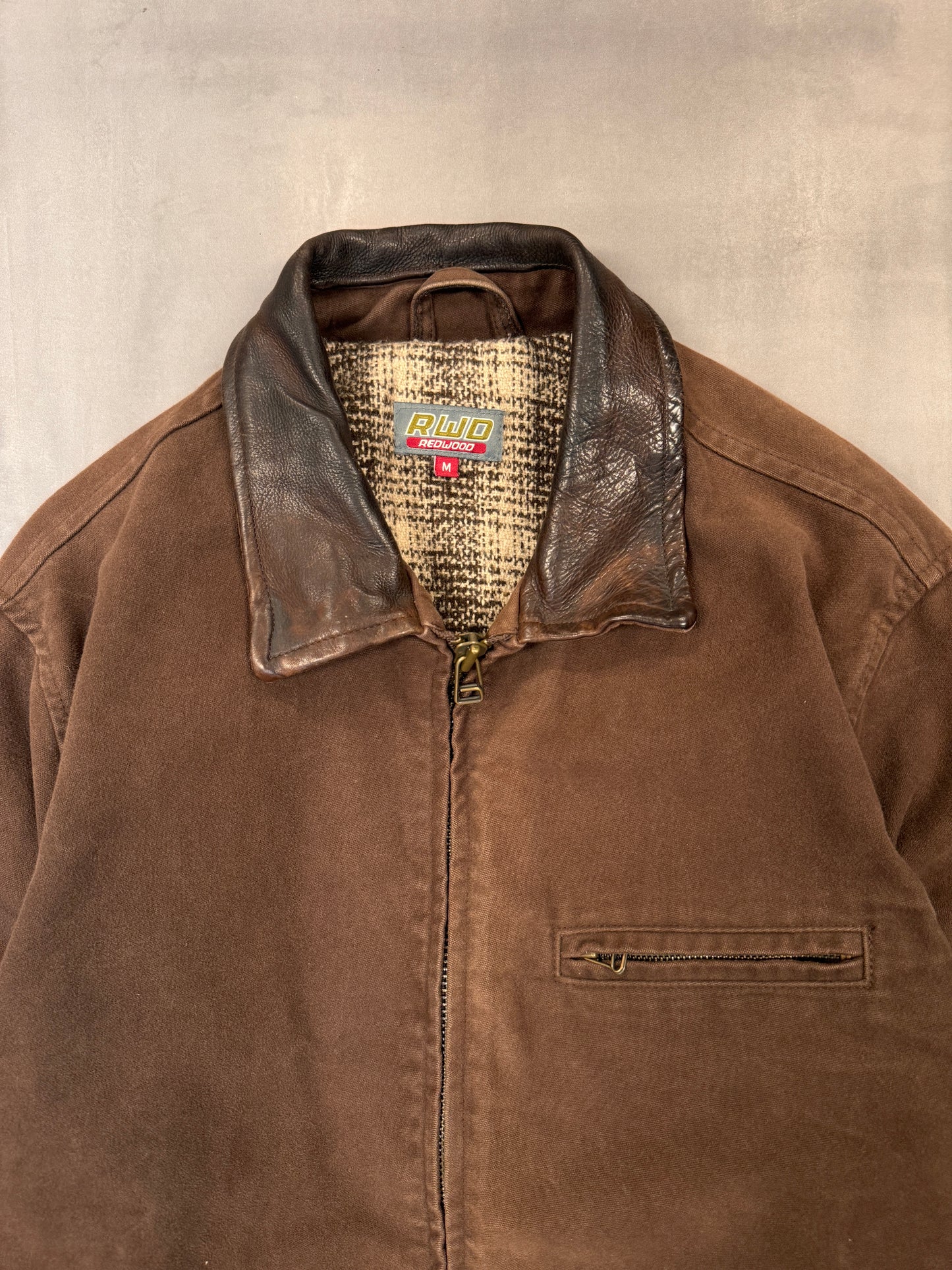 REDWOOD BROWN TRUCKER JACKET - LARGE