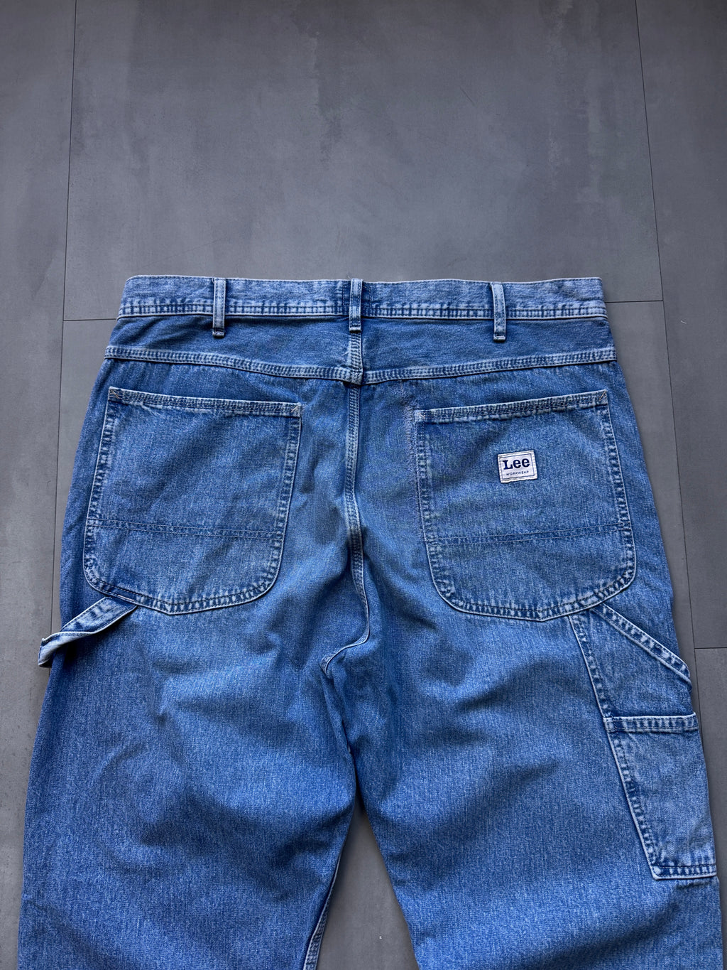 VINTAGE LEE LIGHT WASH DENIM CARPENTER PANTS - 34
