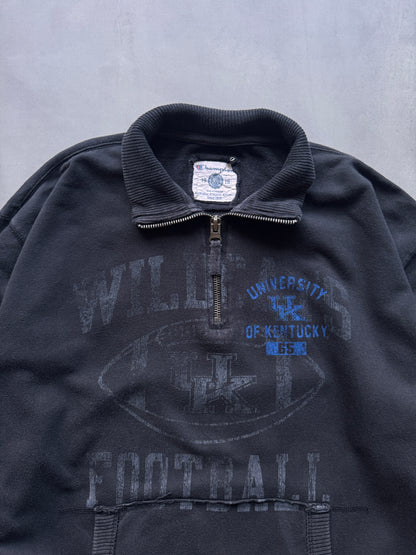 VINTAGE CHAMPION UNIVERSITY OF KENTUCKY BLACK 1/4 ZIP SWEATER - L