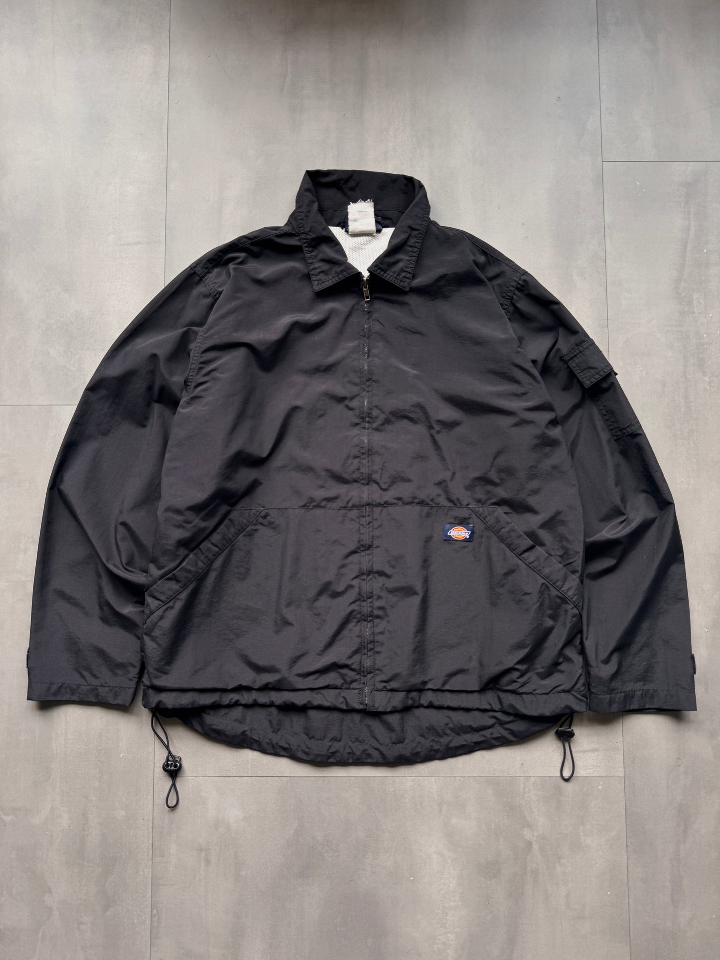 VINTAGE DICKIES LIGHTWEIGHT BLACK TRACK JACKET - M