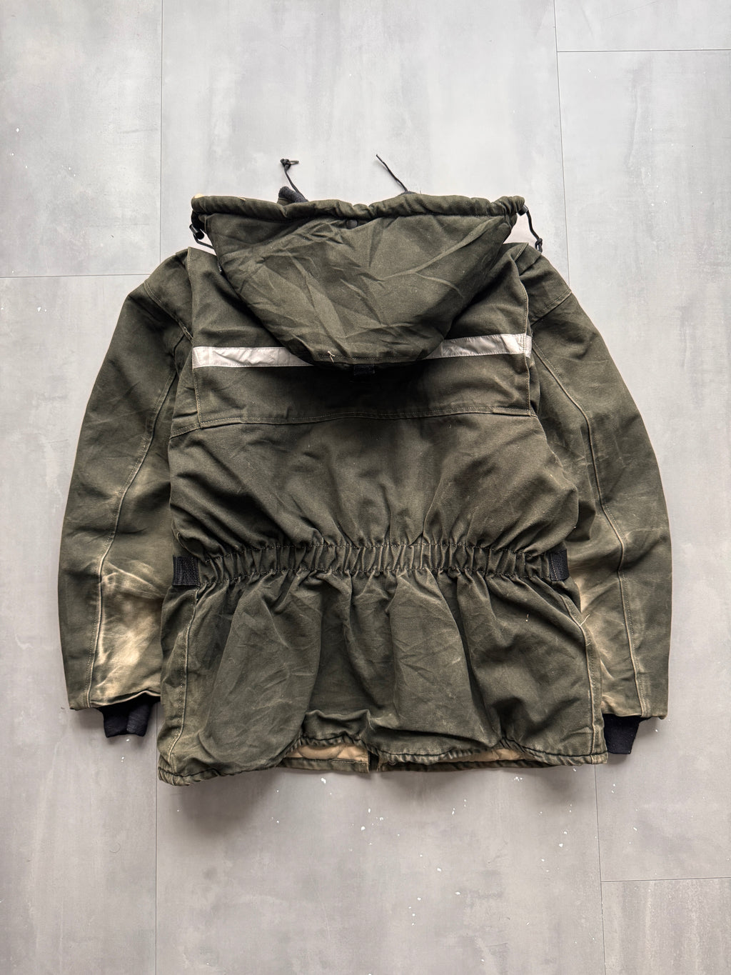 VINTAGE LAMARTINE FADED DARK GREEN HEAVY WORK JACKET - L