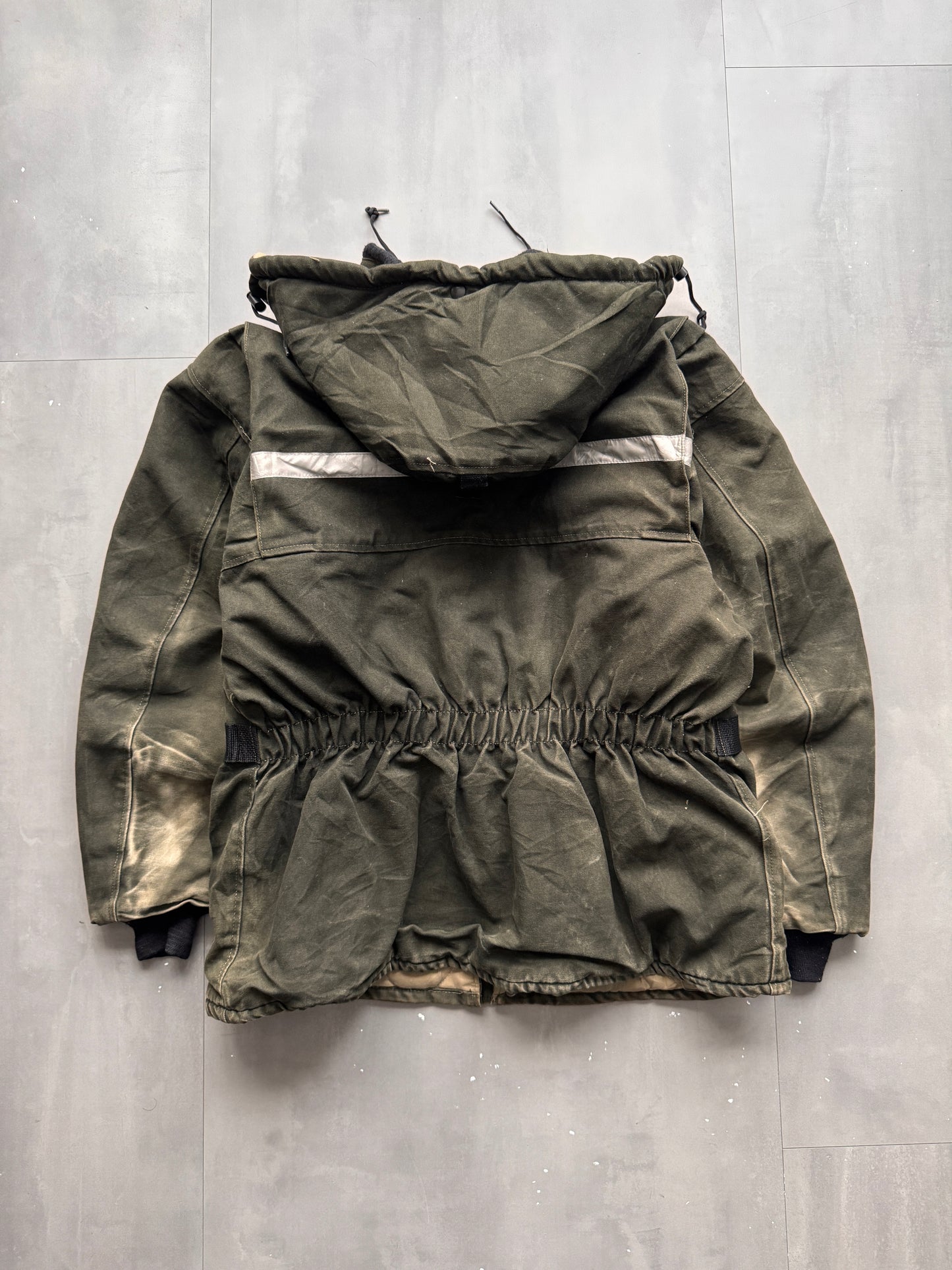 VINTAGE LAMARTINE FADED DARK GREEN HEAVY WORK JACKET - L