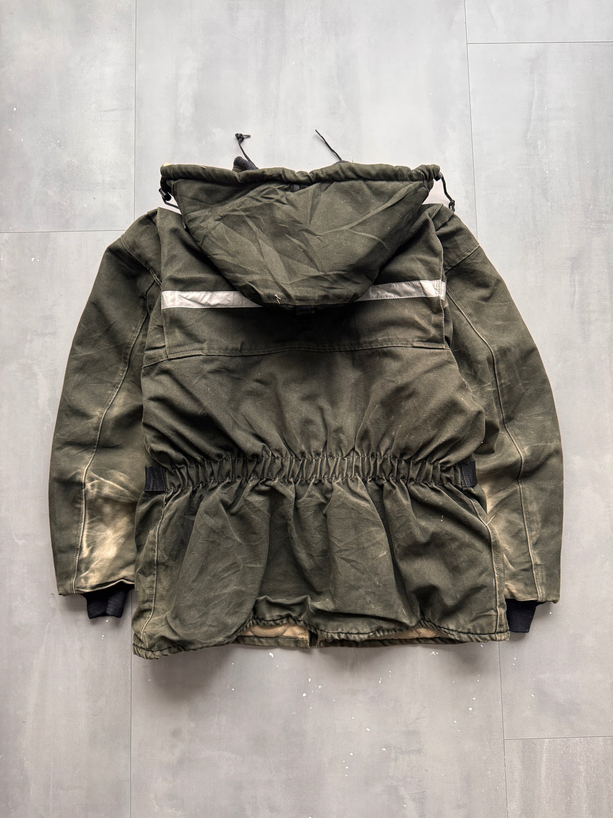VINTAGE LAMARTINE FADED DARK GREEN HEAVY WORK JACKET - L