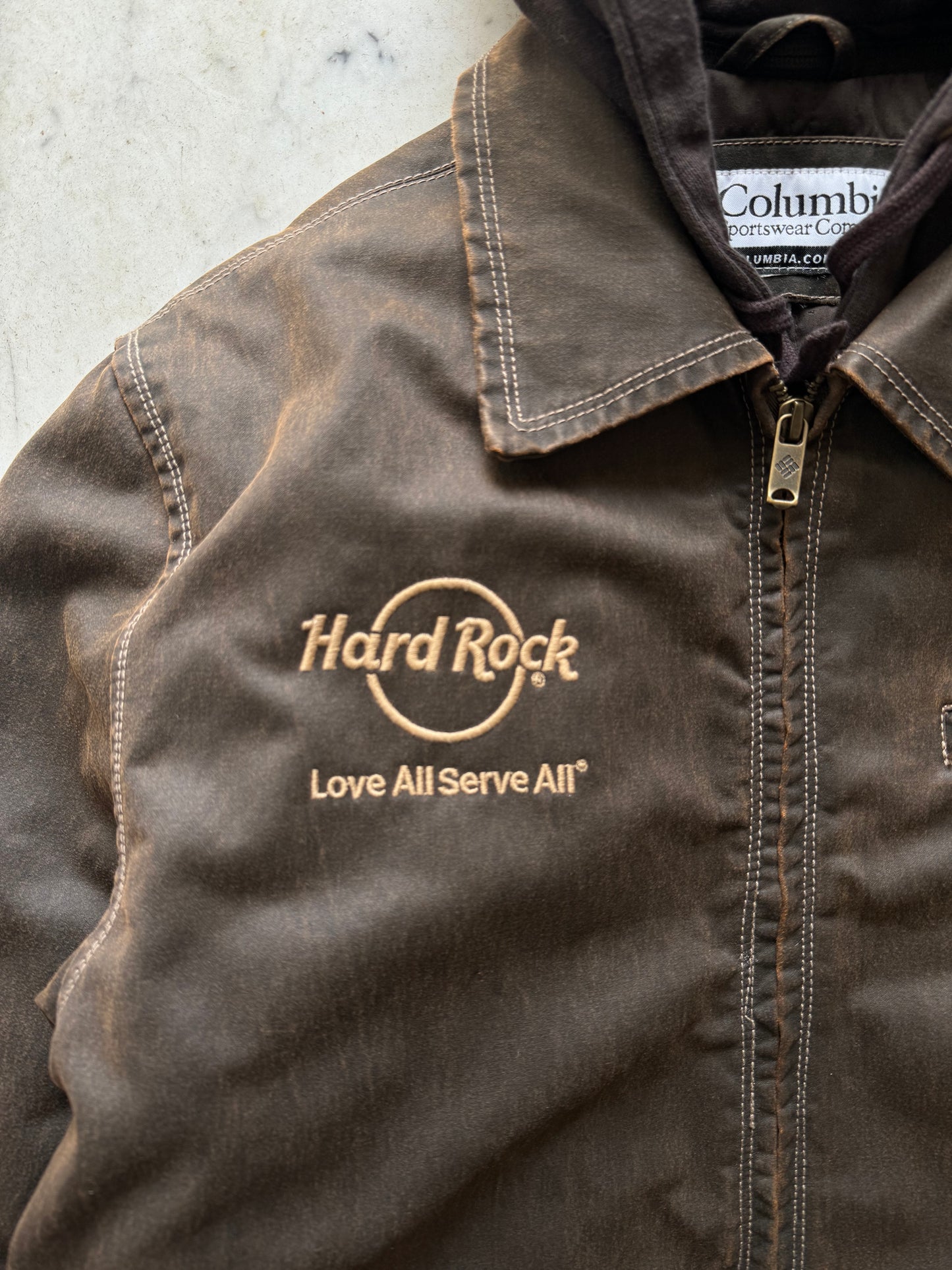 COLUMBIA X HARD ROCK BROWN JACKET - MEDIUM/LARGE