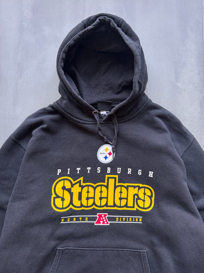VINTAGE NFL PITTSBURGH STEELERS BLACK HOODIE - XL