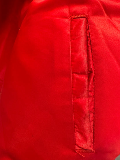 VINTAGE NHL STARTER DETROIT RED WINGS RED SATIN BOMBER JACKET - L