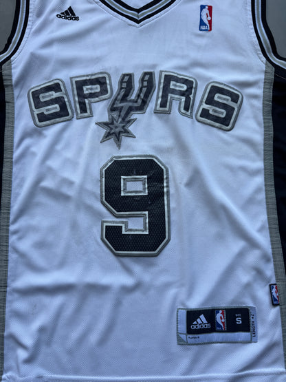 VINTAGE ADIDAS NBA SAN ANTONIO SPURS TONY PARKER WHITE JERSEY - S