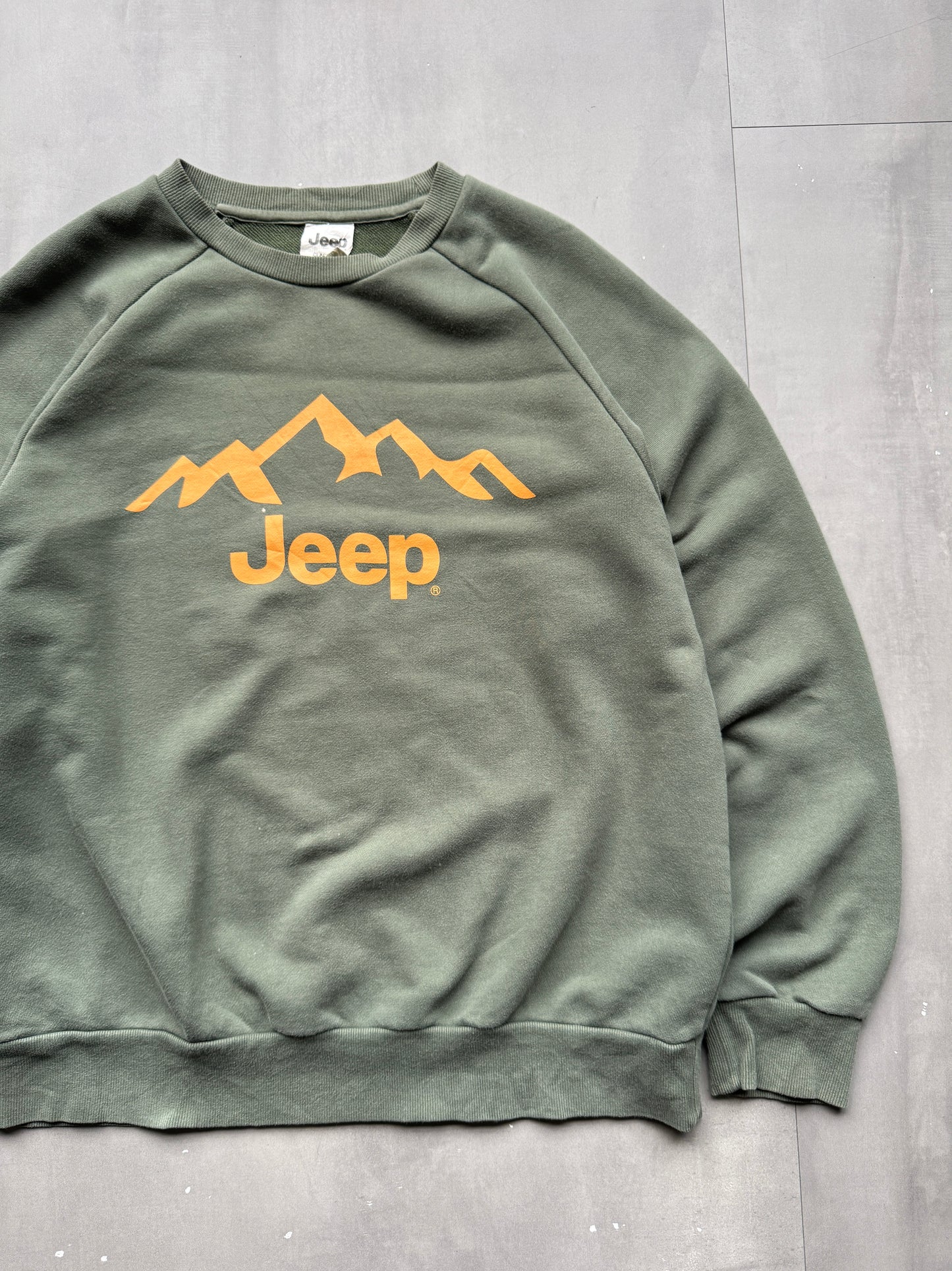 VINTAGE JEEP GREEN SWEATER - L