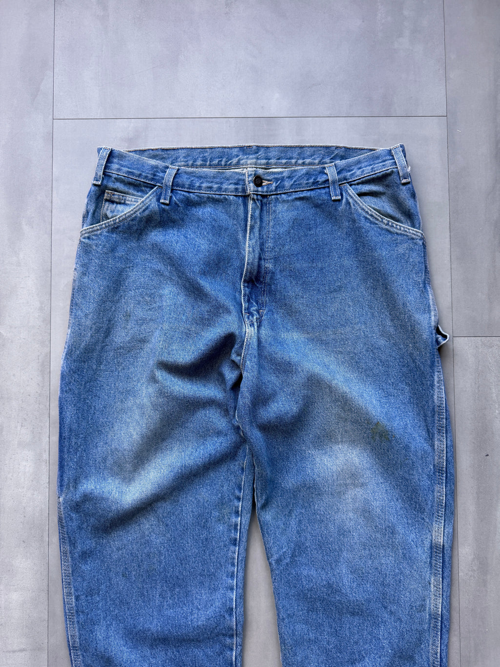 VINTAGE DICKIES LIGHT WASH DENIM CARPENTER PANTS - 34