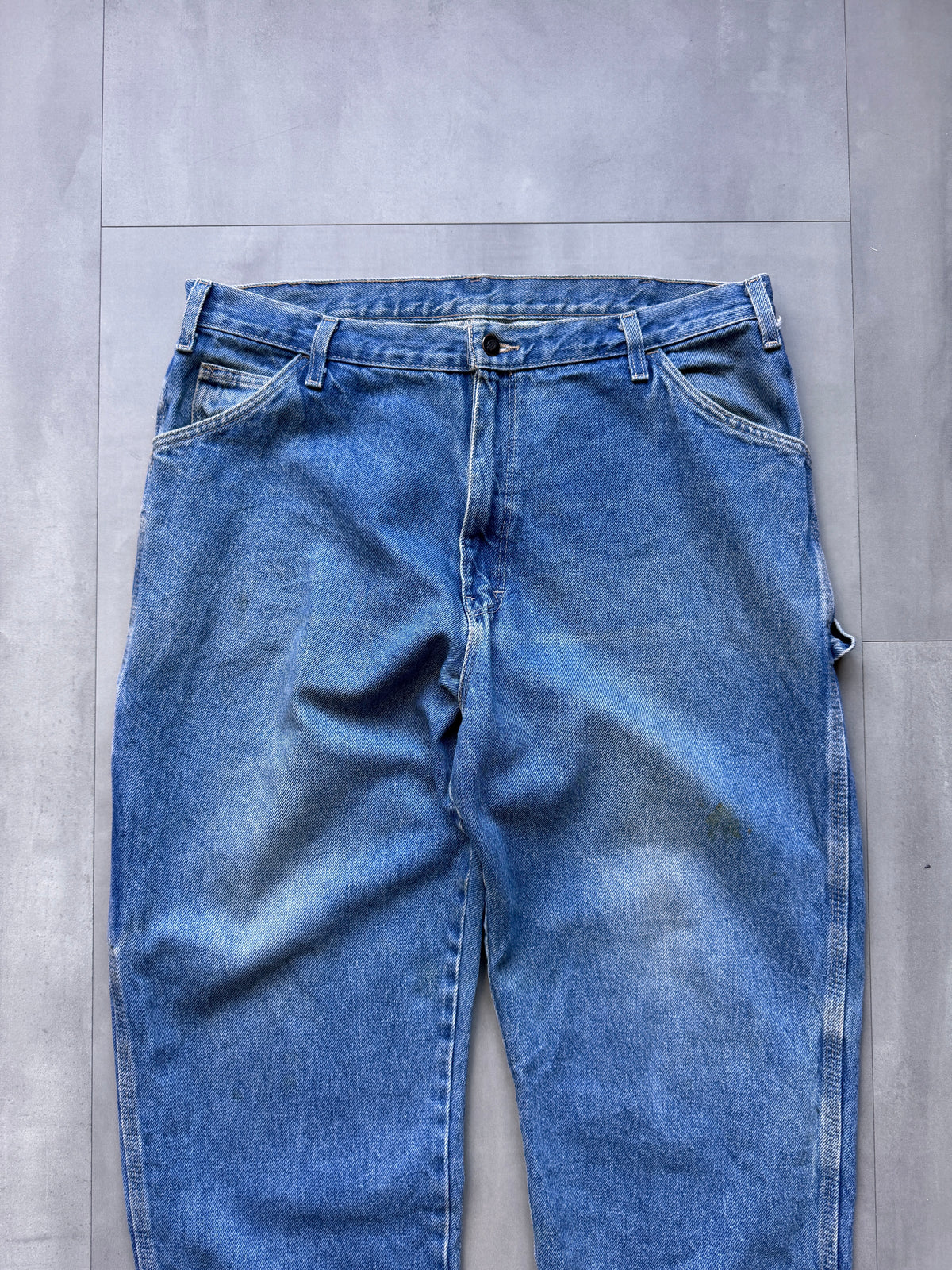 VINTAGE DICKIES LIGHT WASH DENIM CARPENTER PANTS - 34